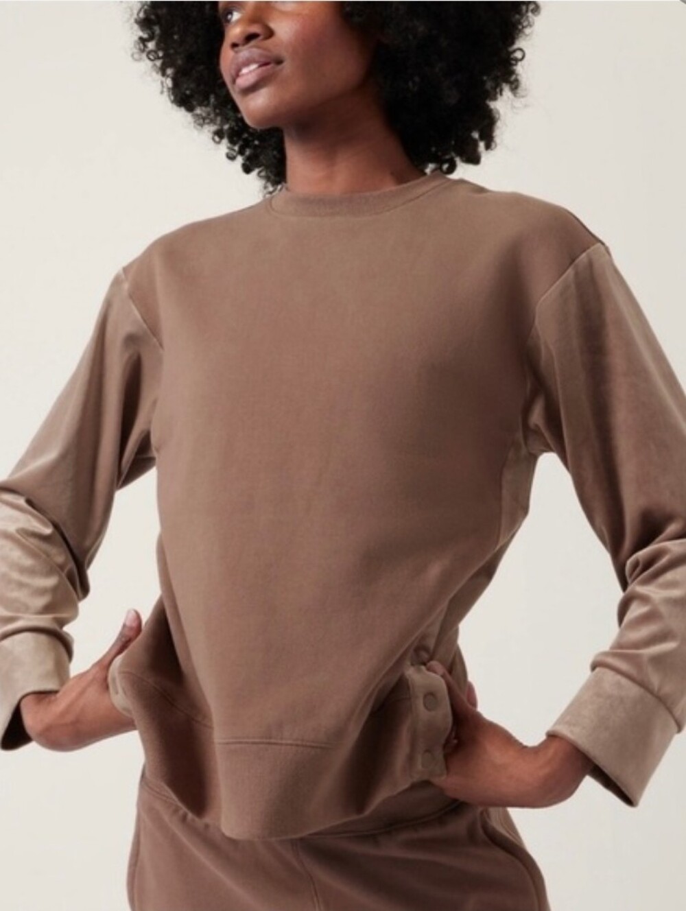 Athleta Brown Crewneck Sweatshirt